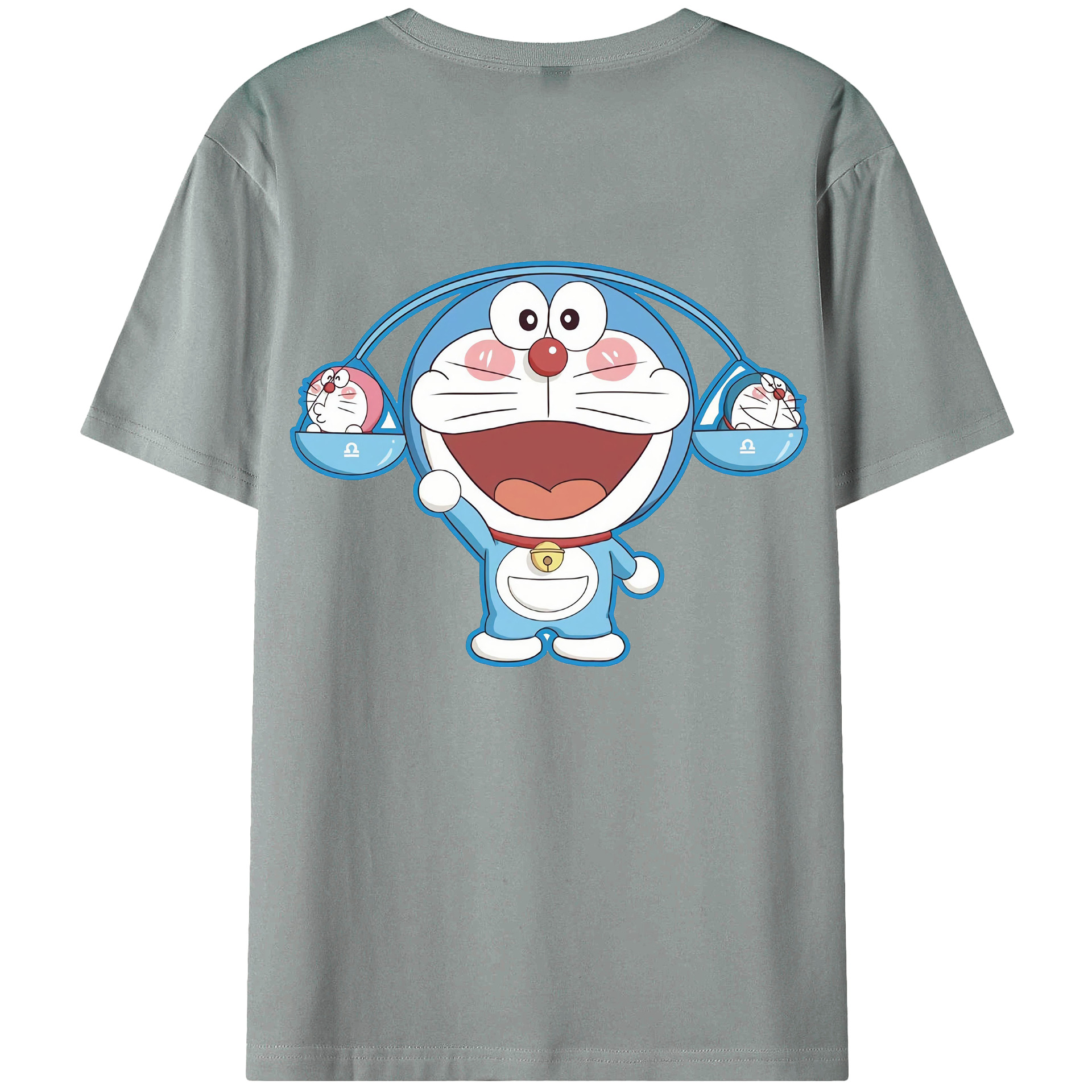（画像用） ドラえもん Doraemon 綿100％ メンズ半袖Tシャツ（バックプリント） 通気性